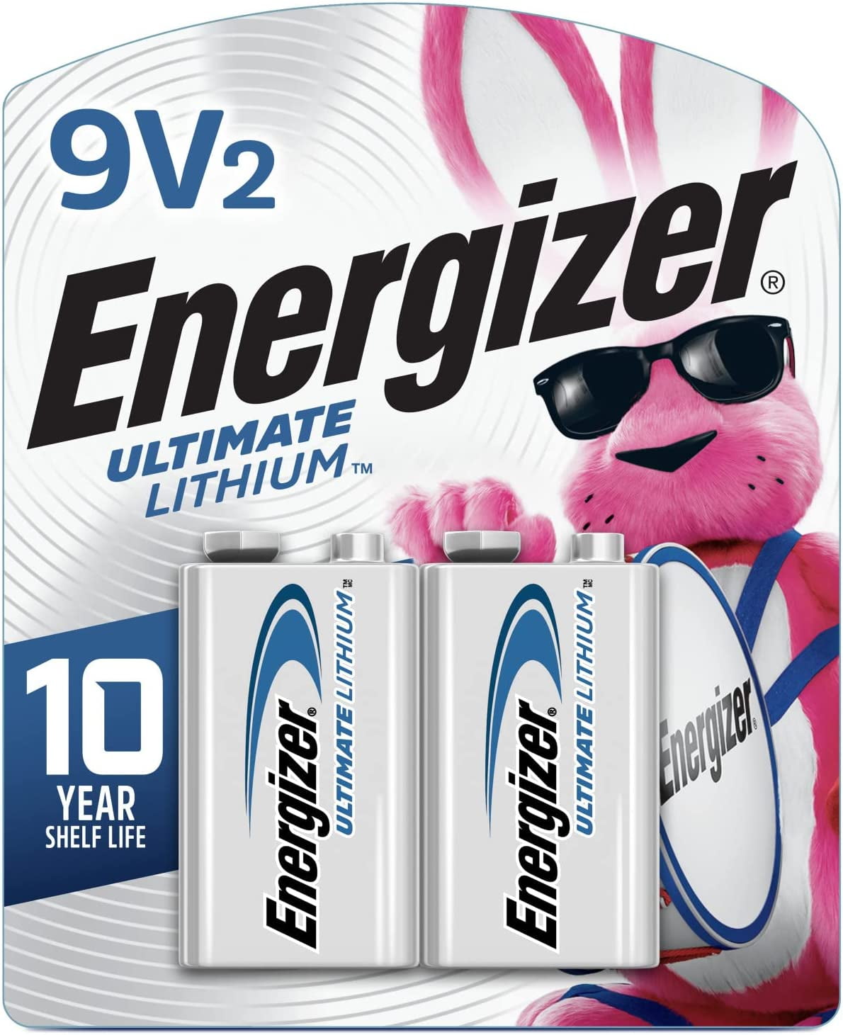 Energizer Ultimate Lithium 9V Batteries, 2 Pack For Multipurpose - 9V - 9 V DC - Lithium (Li) - 2 / Pack