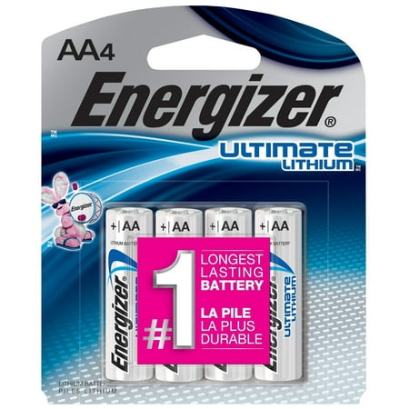 Energizer Ultimate Lithium AA Batteries, 4 Pack