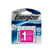 Energizer Ultimate Lithium AA Batteries, 8 Pack Lithium Li