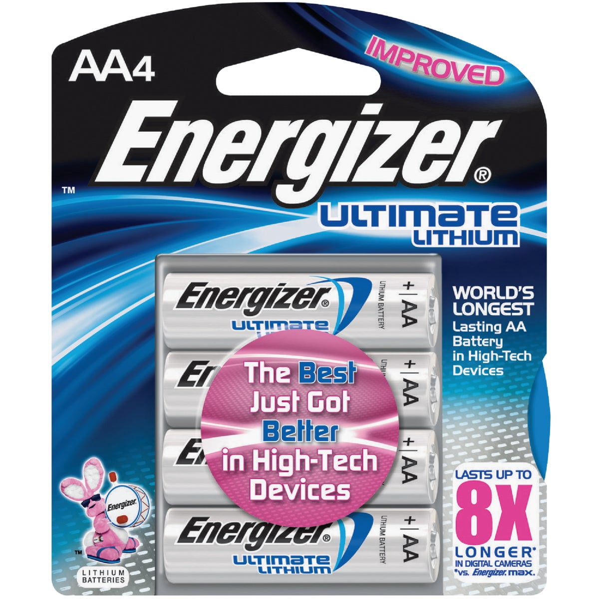 Energizer Ultimate Lithium AA Batteries - Long Lasting, High-Tech Devices - 4 Pack