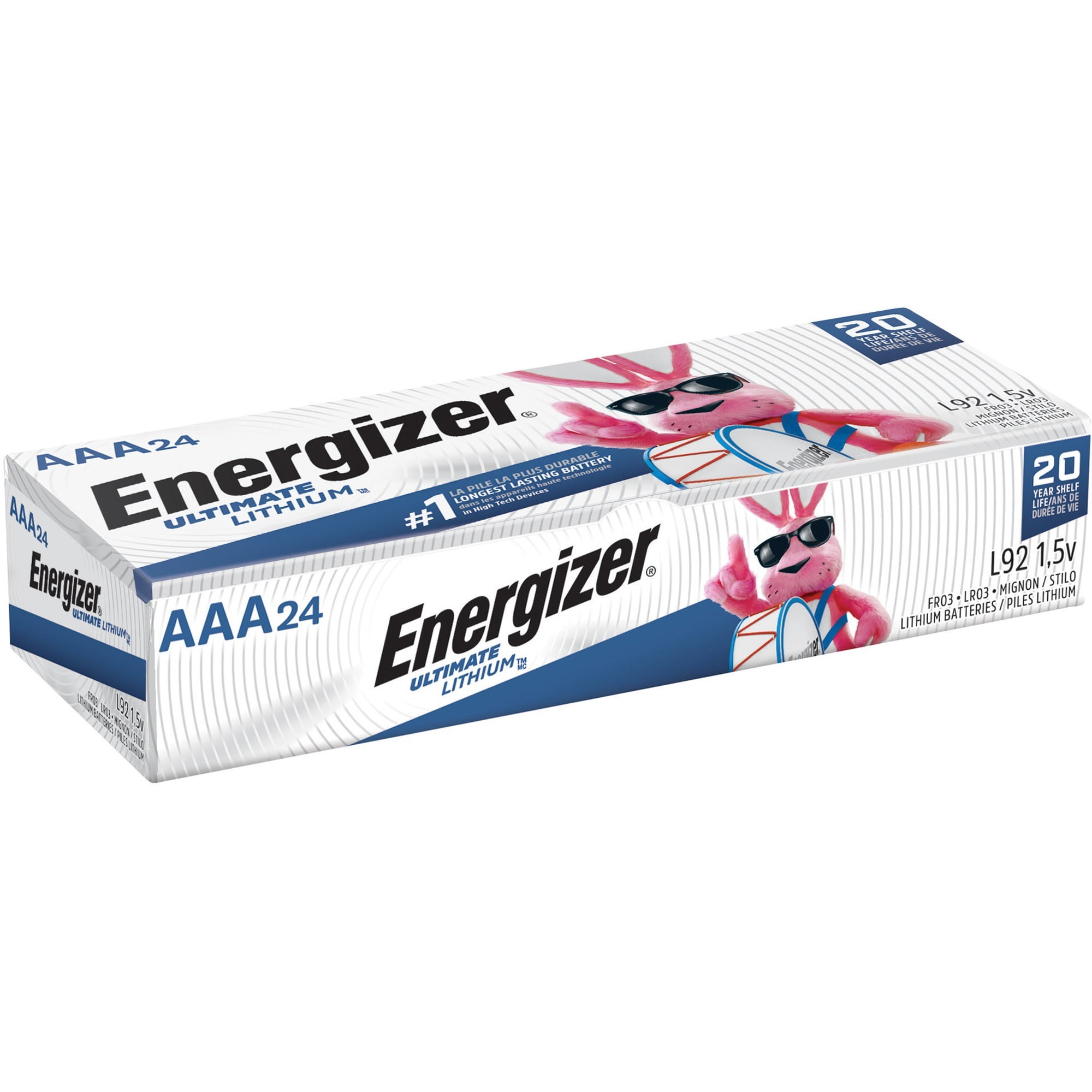 Energizer Ultimate Lithium AAA Batteries, 1 Pack For Camera, Electronic Device - AAA - Lithium (Li) - 24 / Box