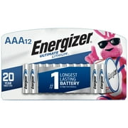 Energizer Ultimate Lithium AAA Batteries 12 Pack, Triple A Batteries