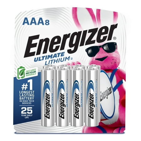 Energizer - Ultimate Lithium AAA Batteries (8 Pack), Triple A Batteries