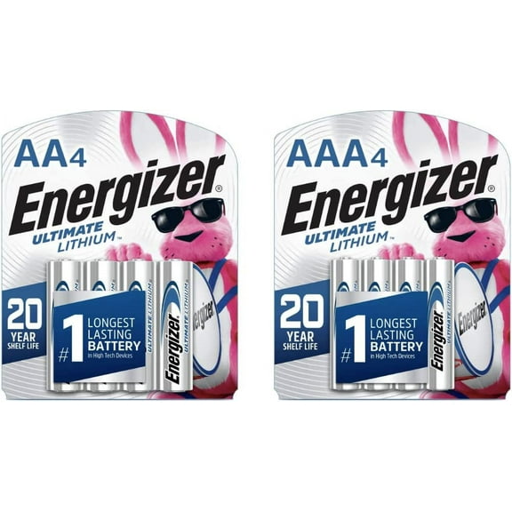 Energizer Ultimate Lithium Battery AA and AAA Variety Pack, 4 Double A and 4 Triple A Batteries (8 Count)