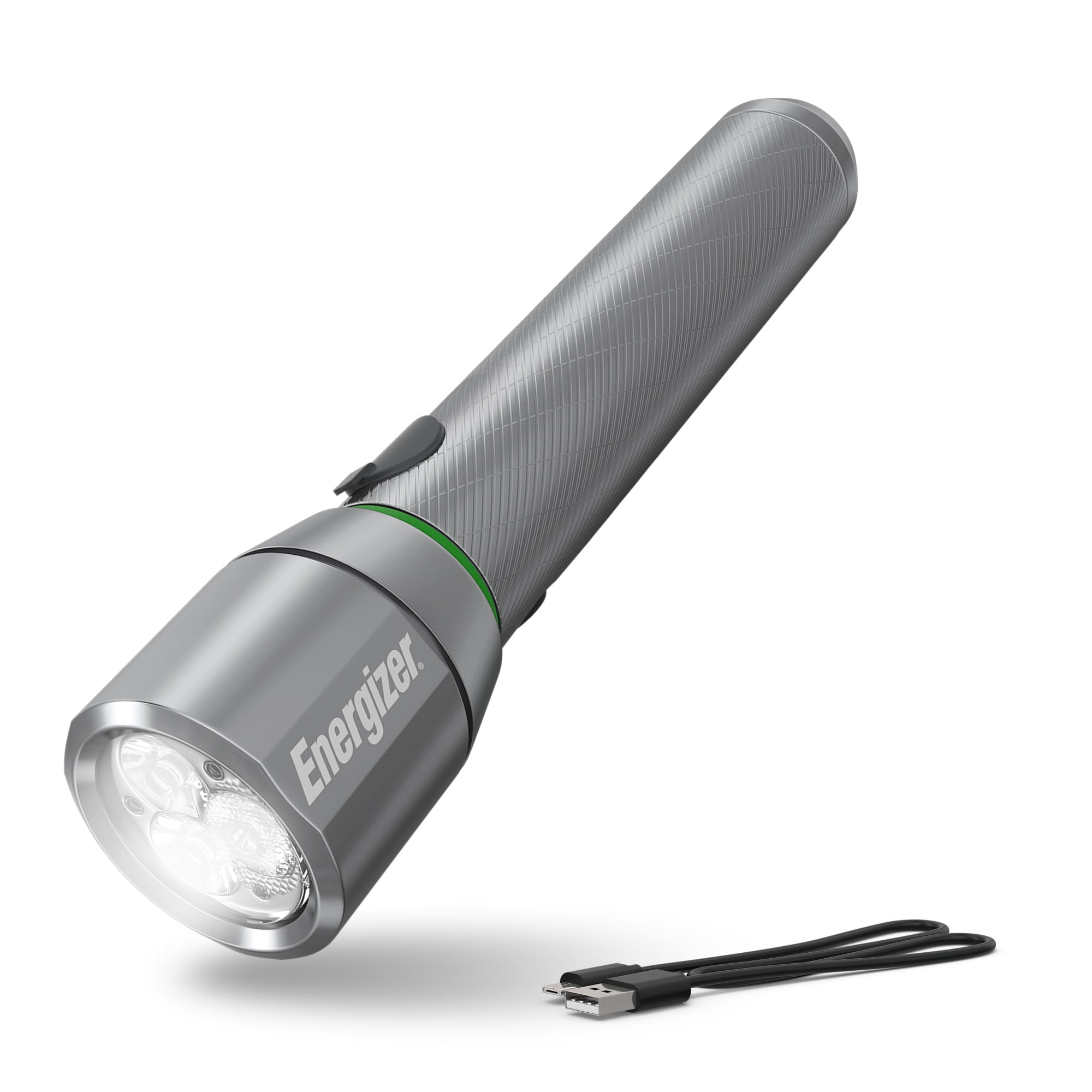 Energizer Vision HD Metal Rechargeable LED Flashlight, Bright 1,200 Lumens, Mini Light Includes USB Charging Cable, Durable Body, for Camping, Emergency, Hunting and Running