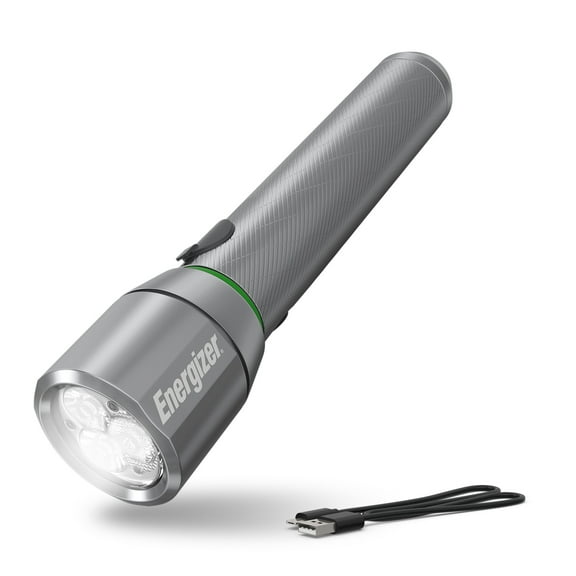 Energizer Vision HD Metal Rechargeable LED Flashlight, Bright 1,200 Lumens, Mini Light Includes USB Charging Cable, Durable Body, for Camping, Emergency, Hunting and Running