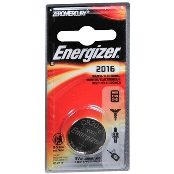 Energizer Watch Battery 3 Volt ECR2016BP 1 Each (Pack of 6)