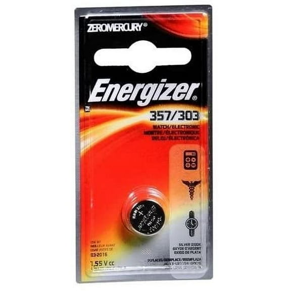 Energizer Zero Mercury Watch/Electronic Silver Oxide Battery 357/303 1 EA - Buy Packs and SAVE (Pack of 4)