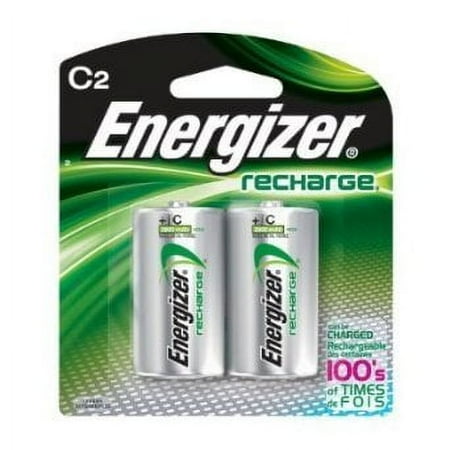 Energizer e² NiMH Rechargeable Batteries, C, 2 Batteries/Pack