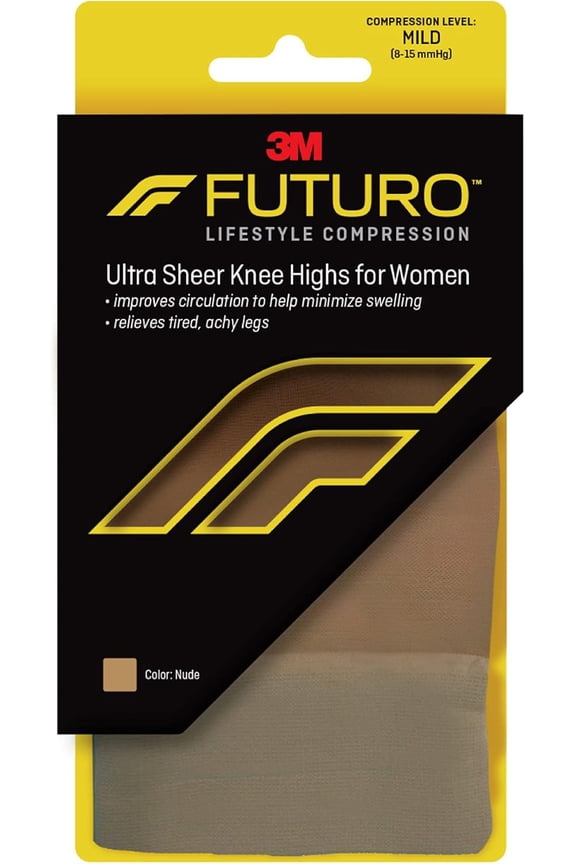 Ultra Sheer Knee Highs Mild Medium Nude 1 Pair (Pack of 4)