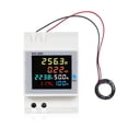 thumbnail image 1 of Energy 6 In 1 Digital Single Phase Energy Meter Tester Din Rail AC Monitor Voltage Current Power Factor Active KWH 100A Electricity Usage Monitor, 1 of 7