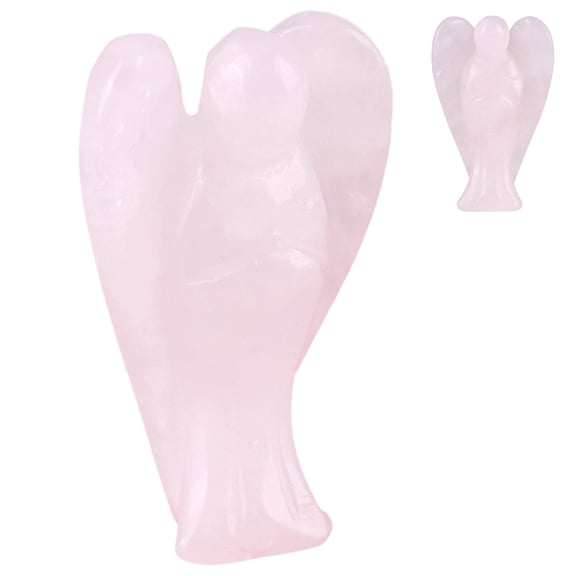 Energy Charged Angel Shape Crystal Healing Stone Meditation and Peace Crystal Crafts Pink Opal 5 x 2.5cm, Crystal Angel Shape Crystal PendantCry