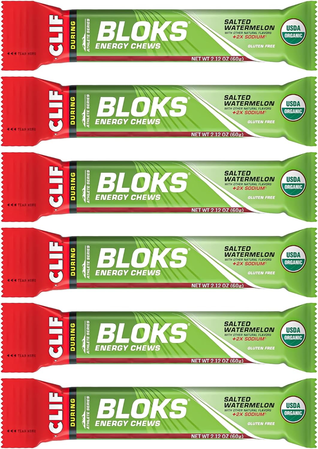 Energy Chews Clif BLOKS (Pack of 6) Salted Watermelon