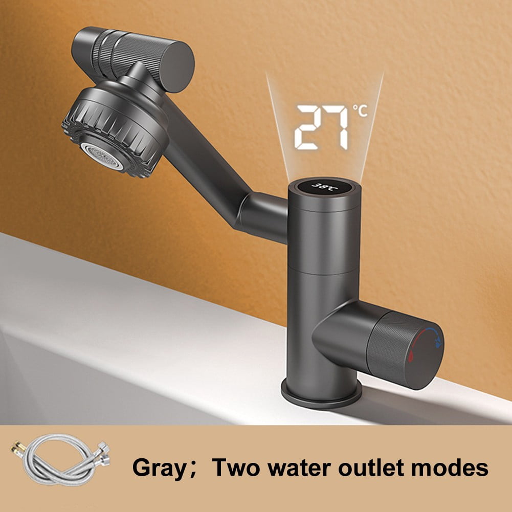 Energy Efficient Faucet Digital Display Faucet Luxury Home Decor Black Bubble Aerator Technology Copper Material