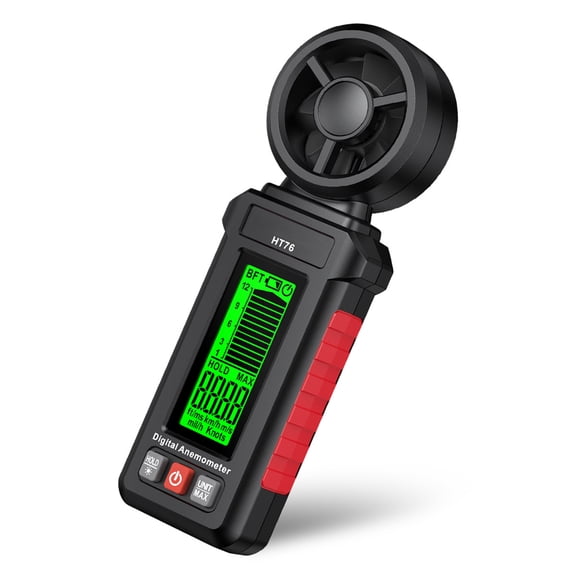 Energy Efficient Handheld Anemometer with Multifunction LCD Screen Construction for Professional HVAC and Weather Use.