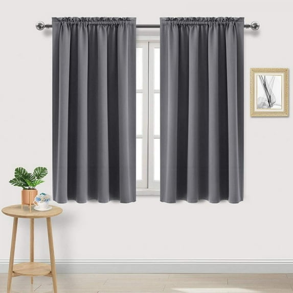 Energy Efficient Rod Pocket Solid Curtain Panel Thermal Insulation Blackout Curtain for Bedroom Living Room Kitchen,42 x 54inch,One Panel