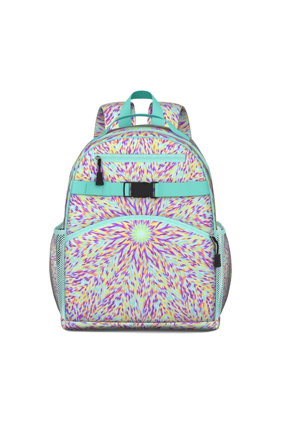 Energy Emotional Mandala Pattern School Backpack Lightweight Adjustable Straps Chest Buckle Spacious Durable Bookbag For Elementary Student
