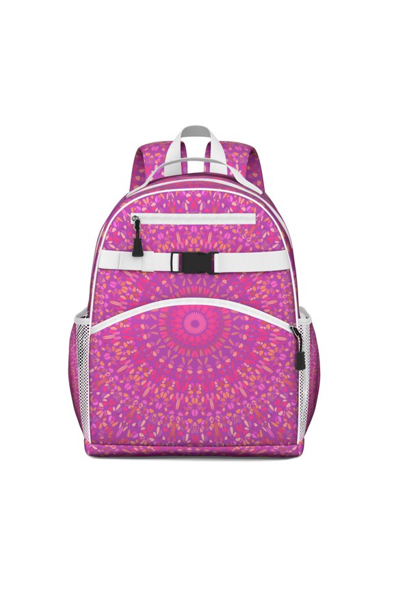 Energy Emotional Mandala Pattern School Backpack Lightweight Adjustable Straps Chest Buckle Spacious Durable Bookbag For Elementary Student