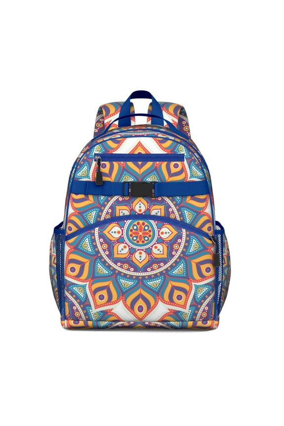 Energy Emotional Mandala Student Backpack Spacious Adjustable Padded Straps Chest Buckle Lightweight Durable School Backpack