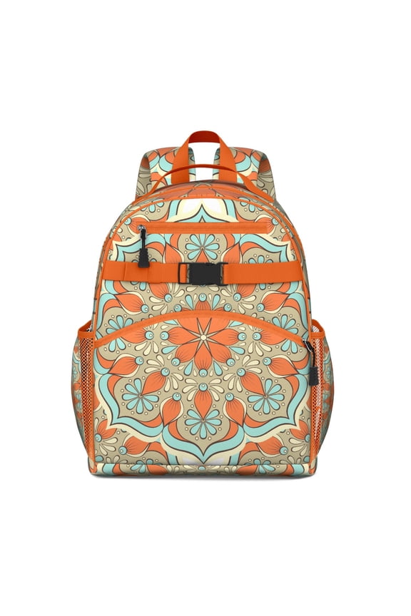 Energy Emotional Mandala Student Backpack Spacious Adjustable Padded Straps Chest Buckle Lightweight Durable School Backpack