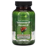 Irwin Naturals Testo UP for Men Over 40 — Testosterone Booster for Energy & Stamina, 60 Soft-Gels