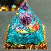 Energy Generator Orgone Pyramid Amethyst Peridot Healing Natural Crystal Reiki Chakra Generator Orgonite Pyramid Meditation Tool