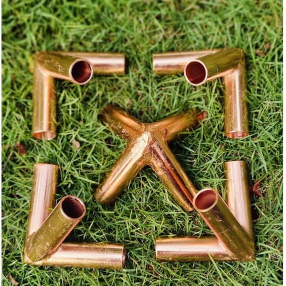 Energy Healing Copper Pyramid Kit – 100% Pure Copper Connectors for ½ Inch (12.7mm) Pipes – Meditation, Reiki, Vastu – Includes 4 Base + 1 Top Connector – Heavy-Duty