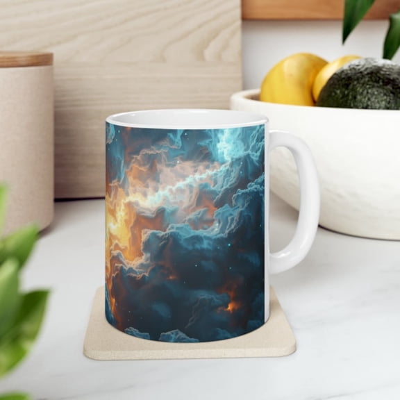 Energy In The Clouds Coffee Mug, Multicolored Sktorm Cup, Lightning Storm Clouds Creat Weather Colorful Gift Ideas, Thunder.