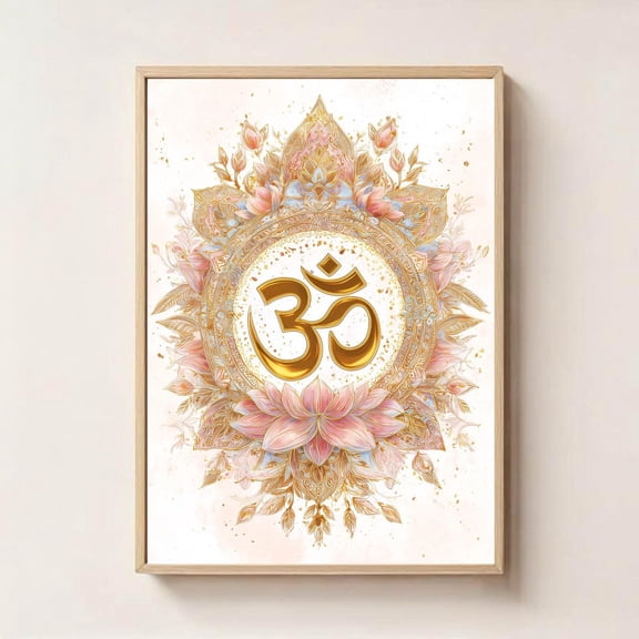 Energy Infused Om Symbol Spiritual Yoga Meditation Decor, Unframed Paper Poster 8x10in