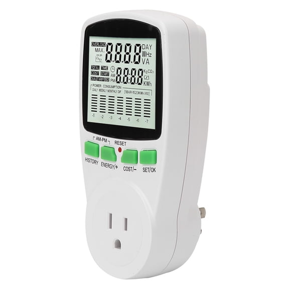 Energy Monitor Power Meter Plug, 15A Electricity Usage Monitor for 110V Outlets, kWh Cost Tracker with Large Display