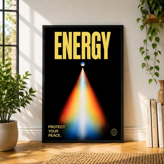Energy Rainbow Light Art Protect Your Peace Spiritual Modern Poster ...