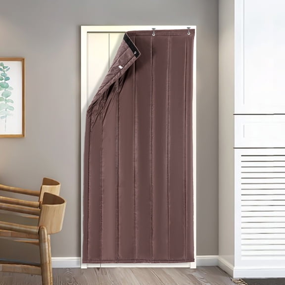 Energy Saving Door Curtain, 39.5x83in Large Coverage, Thermal Insulation & Waterproof, Easy to Wipe Clean, for Patio and Main Doors