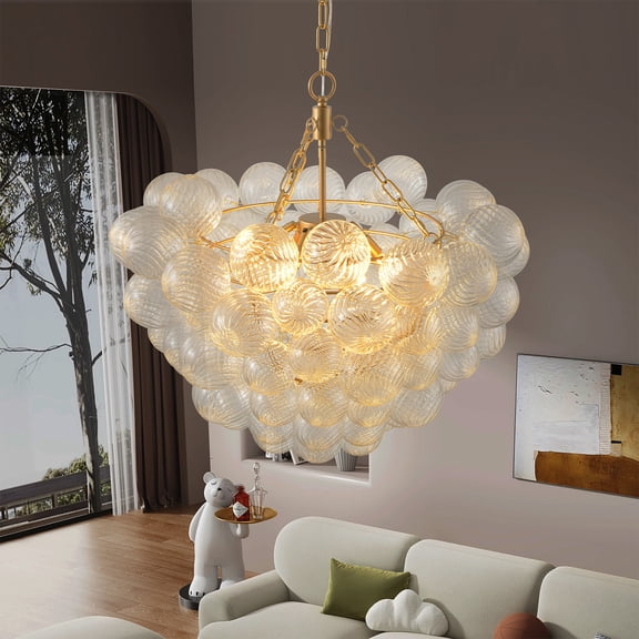 Energy Saving Glass Cloud-like Pendant Lighting for High Ceiling Living Room and Commercial Spaces
