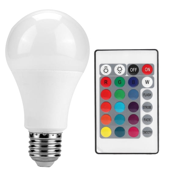 Energy-Saving LED RGB Bulb Light with Remote Control for Bedroom Warm Night Lighting, E27 Base, 85V-265V