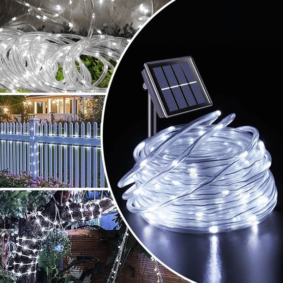 Energy Saving Solar String Lights – 100 LED, 12m, 8 Lighting Modes, IP65, Bendable – for Courtyard, Wedding, Halloween, Pool Decoration