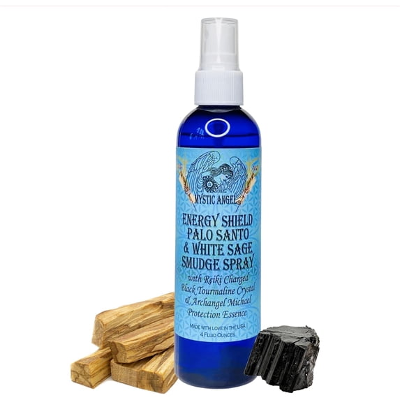 Energy Shield Palo Santo & White Sage Smudge Spray (4 oz.) For Energy Clearing & Protection - Pack of 1