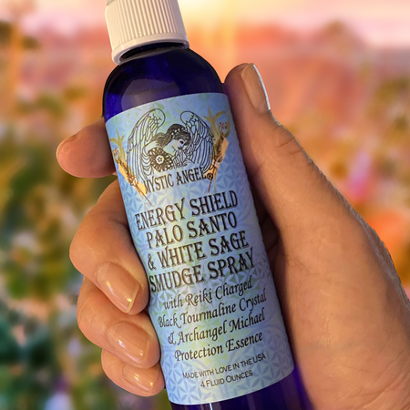 Energy Shield Palo Santo & White Sage Smudge Spray for Clearing Negative Energy & Spiritual Protection