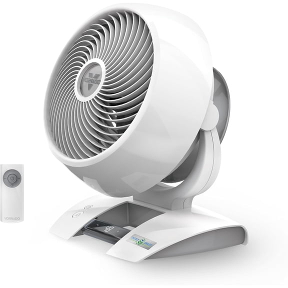 Energy Smart Medium Air Circulator Fan with Variable Speed Control, White