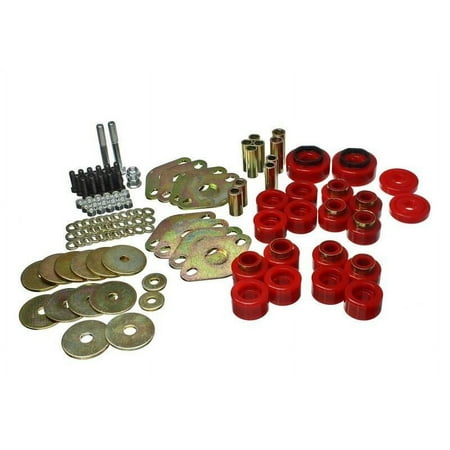 Energy Suspension 2.4114R Polyurethane Body Mount Bushings with Hardware Red