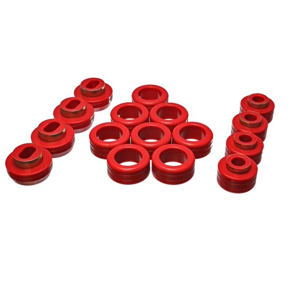 Energy Suspension 3.4131R Polyurethane Body Mount Bushings Red Fits select: 2000-2001 CHEVROLET S TRUCK, 1992-1999 CHEVROLET S TRUCK S10