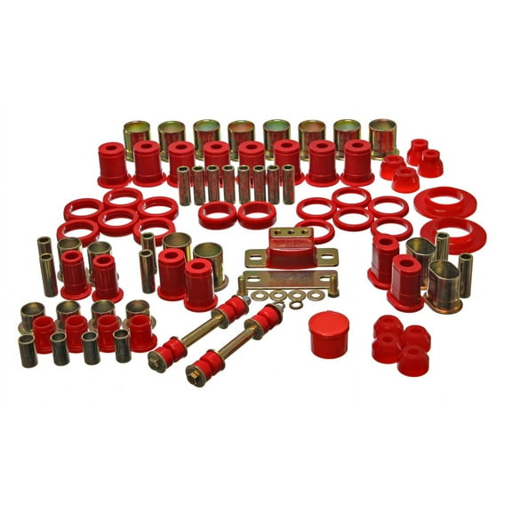Energy Suspension 66-72 Oldsmobile Cutlass/442/F-85/Europa Red Hyper-flex Master Bushing Set - 3.18112R Fits select: 1971-1972 OLDSMOBILE CUTLASS SUPREME, 1967-1971 PONTIAC GTO
