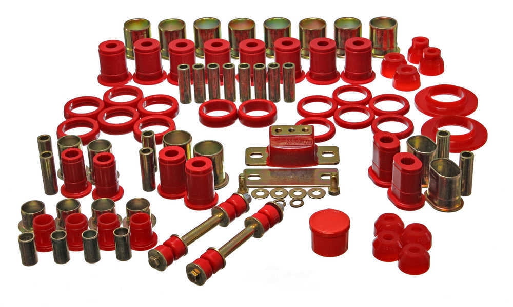 Energy Suspension 66-72 Oldsmobile Cutlass/442/F-85/Europa Red Hyper-flex Master Bushing Set - 3.18112R Fits select: 1971-1972 OLDSMOBILE CUTLASS SUPREME, 1967-1971 PONTIAC GTO