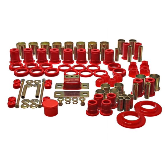 Energy Suspension 78-87 Oldsmobile Cutlass/442/F-85/Europa Red Hyper-flex Master Bushing Set Fits select: 1978-1984 CHEVROLET MONTE CARLO, 1978-1987 OLDSMOBILE CUTLASS SUPREME