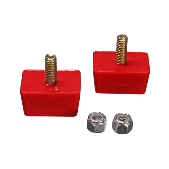Energy Suspension Univ Red 7/8in H x 1-7/8in L x 1-3/8in W Low Profile Rectangular Bump Stops (2 ea)
