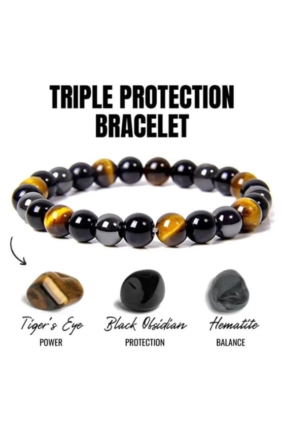 Tiger Eye Beaded Bracelet for Energy and Stretch Elastic Stone Adjustable Unisex Boho Wristband