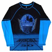 Energy Zone Boys Black/Blue Invincible Football Long Sleeve Shirt XL
