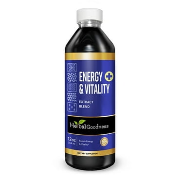 Energy and Vitality Liquid Extract 12fl.oz - Natural Energy Booster Supplement, Vitality Support, Yerba Mate - Herbal Goodness