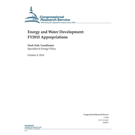 Energy and Water Development : Fy2015 Appropriations