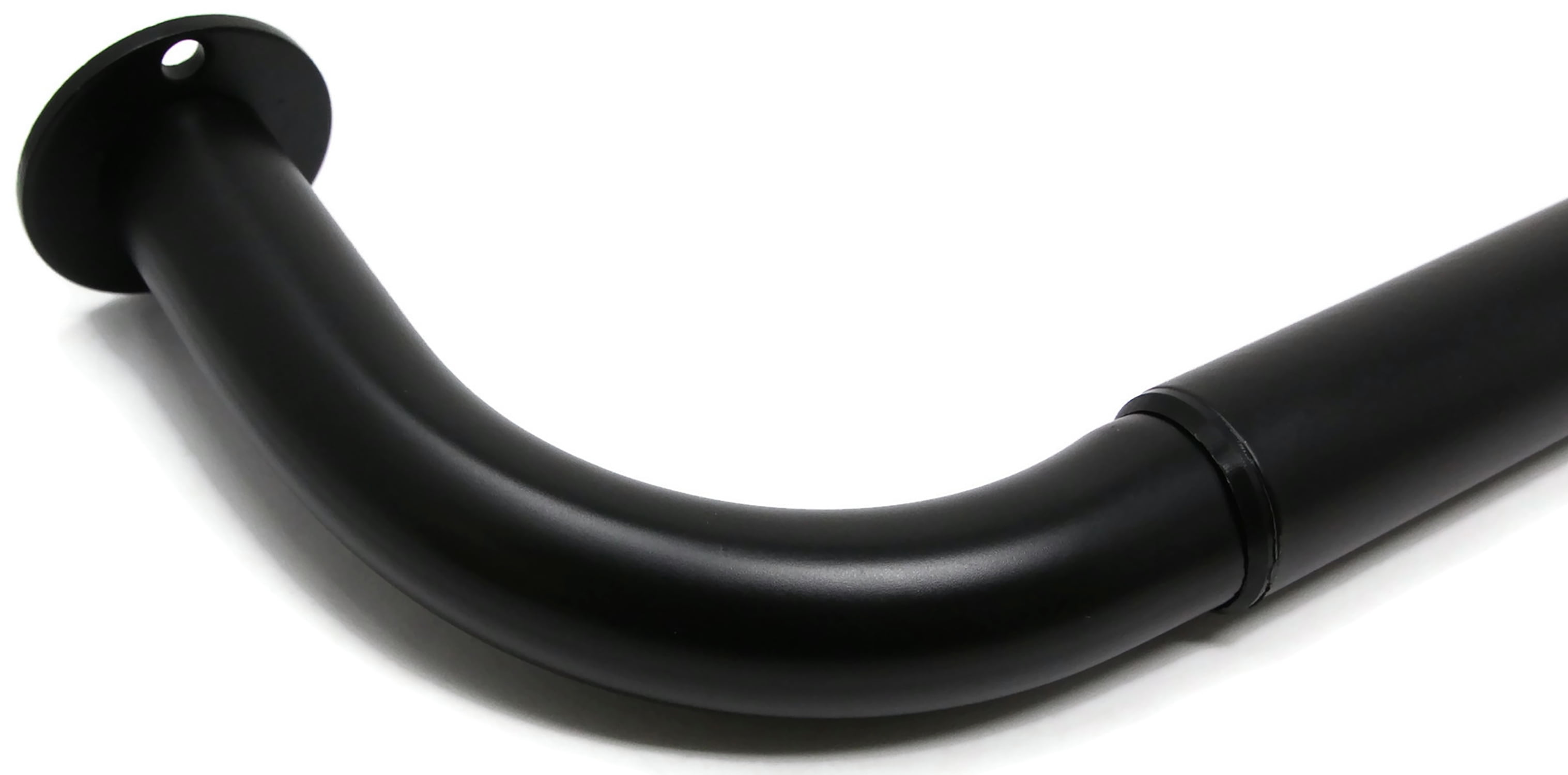Matte Black Adjustable Metal Window Curtain Rod Set, 28" to 48"