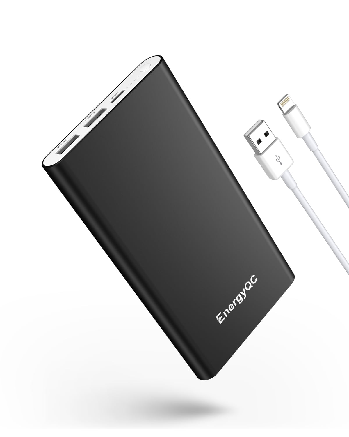 EnergyQC 12000mAh Portable Power Bank Dual USB Ports External Battery
